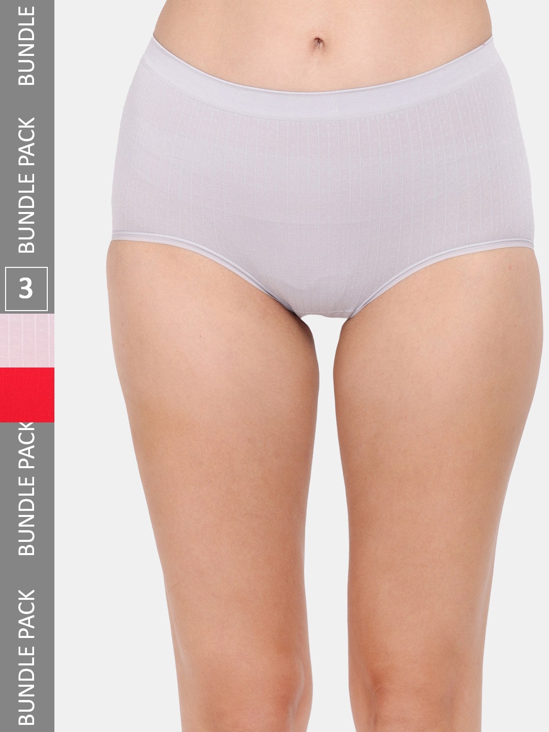 

Amour Secret Women Pack Of 3 Anti-Bacterial Hipster Briefs, Grey