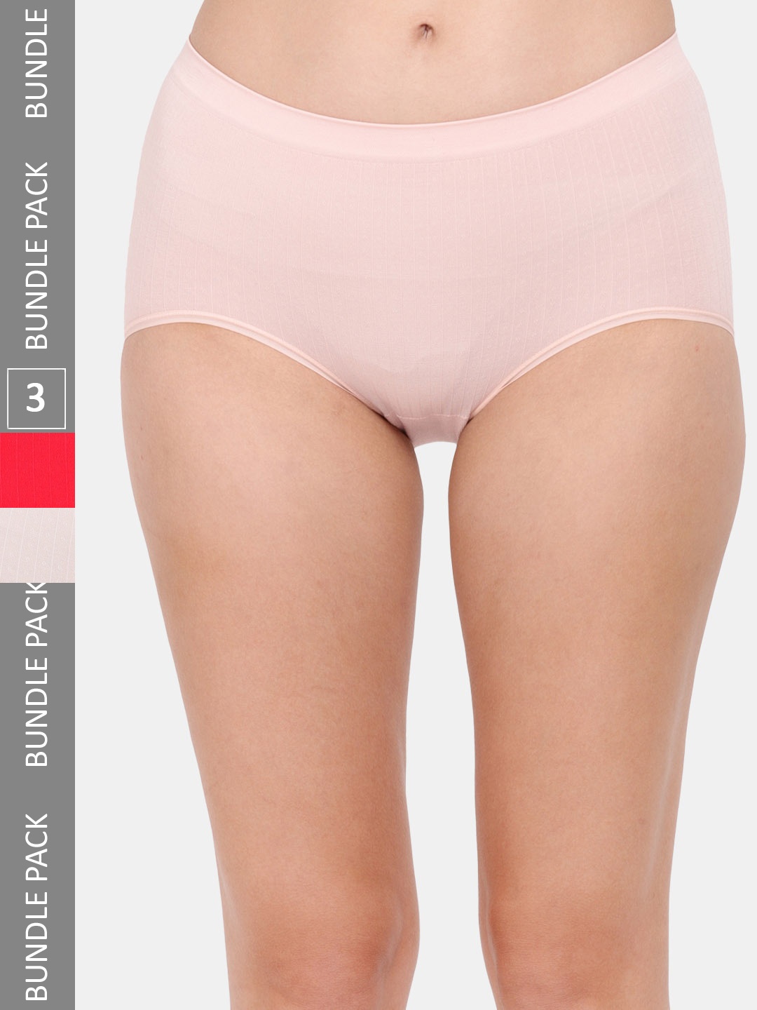 

Amour Secret Women Pack Of 3 Anti-Bacterial Hipster Briefs, Peach