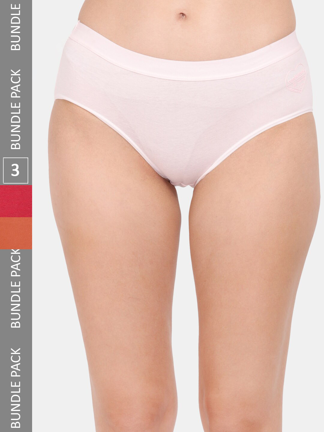 

Amour Secret Women Cotton Pack Of 3 Mid Rise Hipster Briefs, Rust