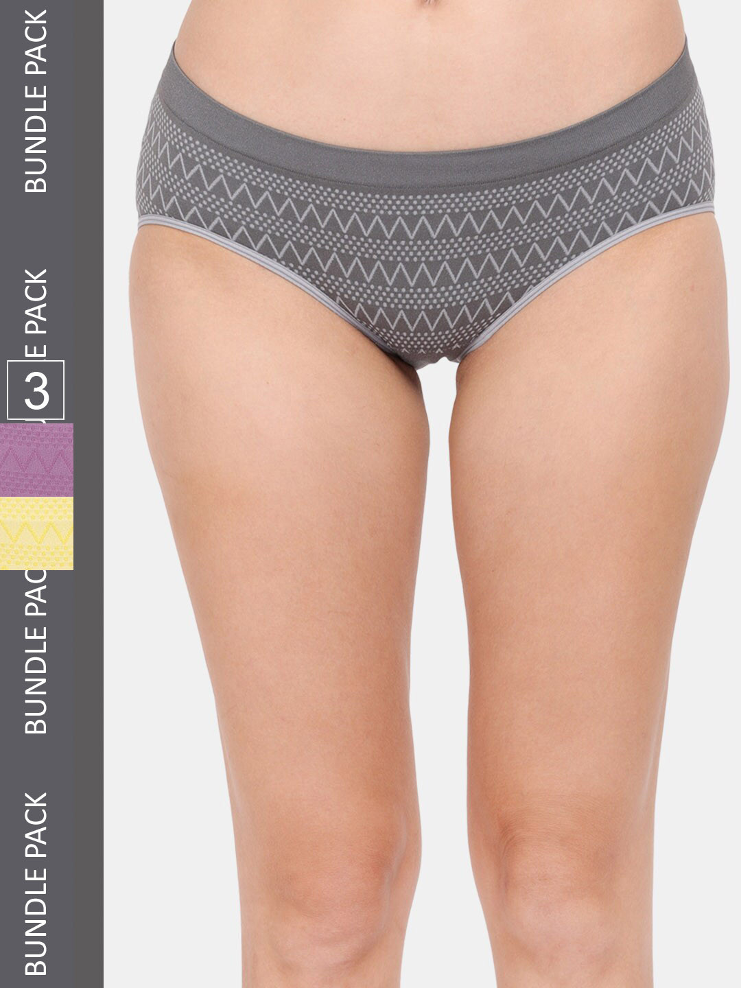 

Amour Secret Women Pack Of 3 Printed Mid Rise Hipster Briefs, Yellow