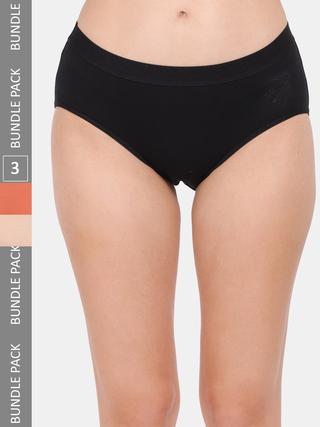 

Amour Secret Women Pack Of 3 Anti-Bacterial Hipster Briefs, Black