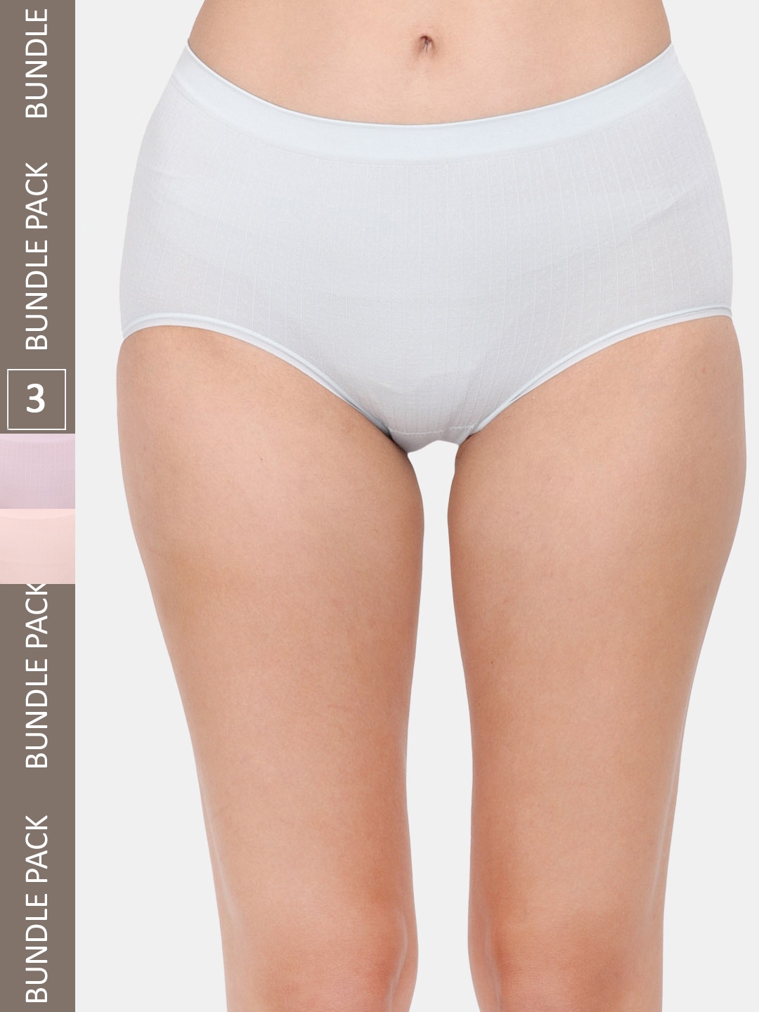 

Amour Secret Women Pack Of 3 Striped Mid Rise Hipster Briefs, Purple