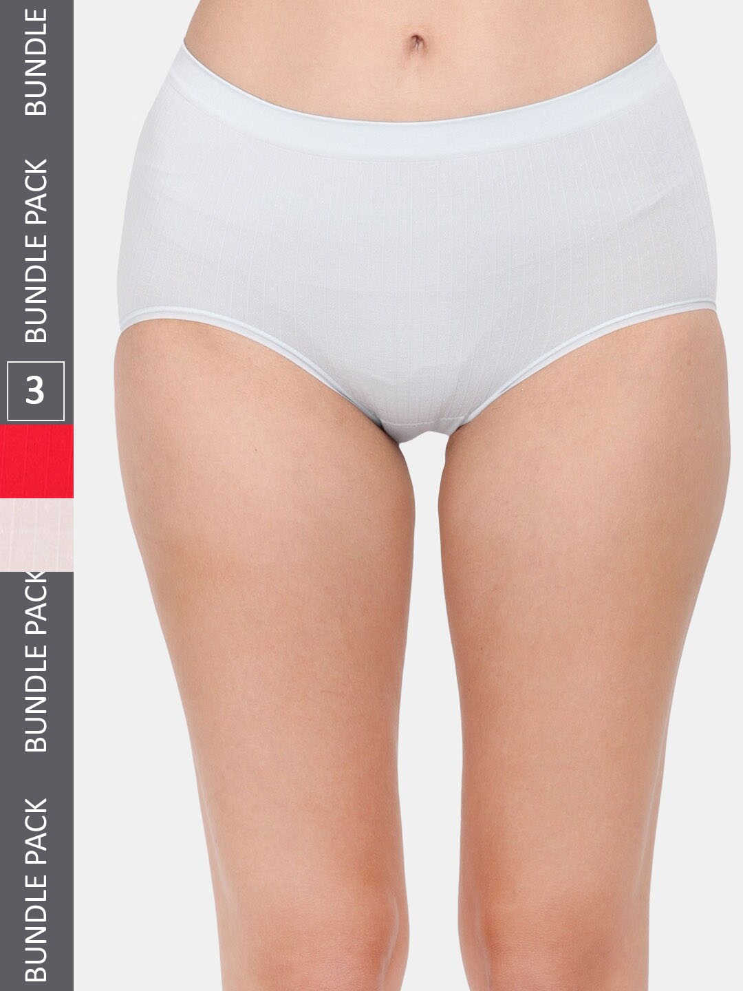 

Amour Secret Women Pack Of 3 Striped Mid-Rise Hipster Briefs, Blue