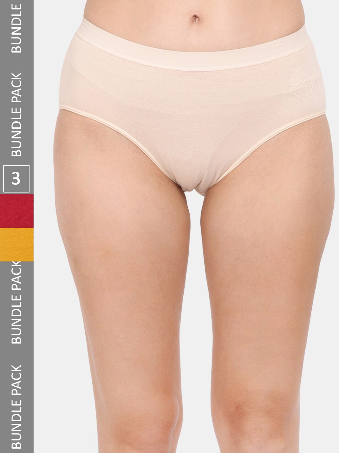 

Amour Secret Women Pack Of 3 Anti-Bacterial Hipster Briefs, Cream