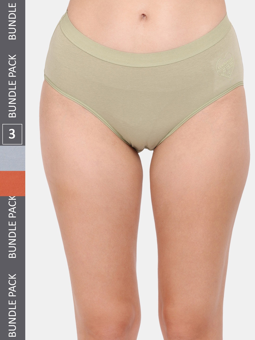 Amour Secret Women Pack Of 3 Mid Rise Hipster Briefs, Green