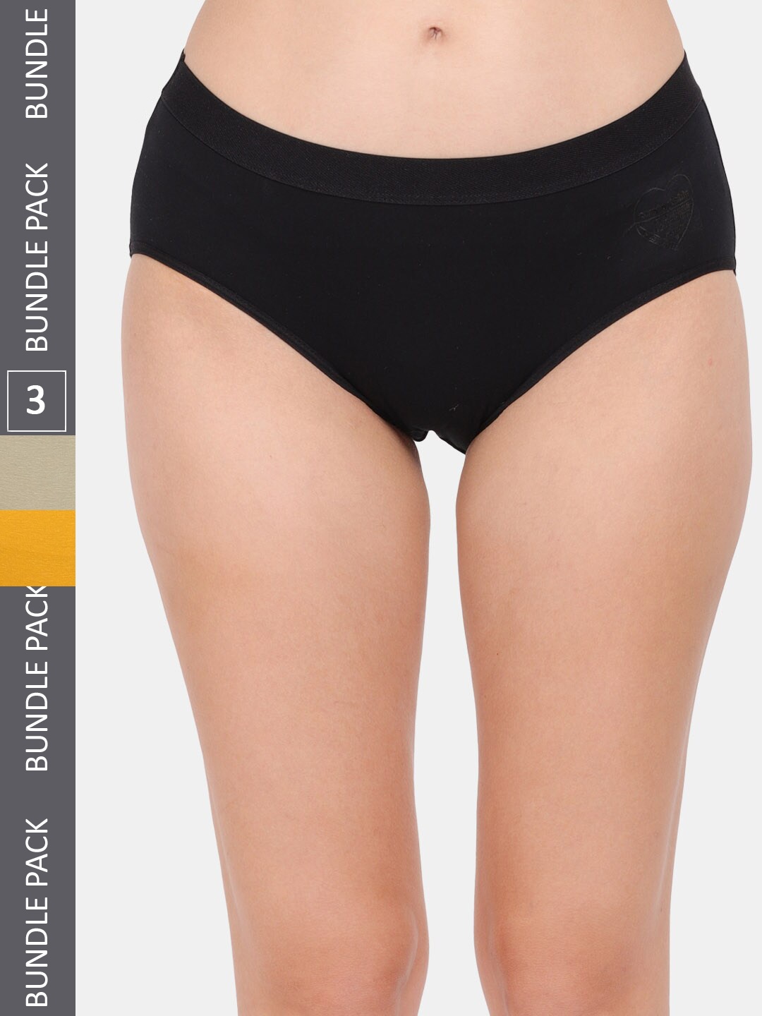 

Amour Secret Women Pack Of 3 Anti-Bacterial Hipster Briefs, Black