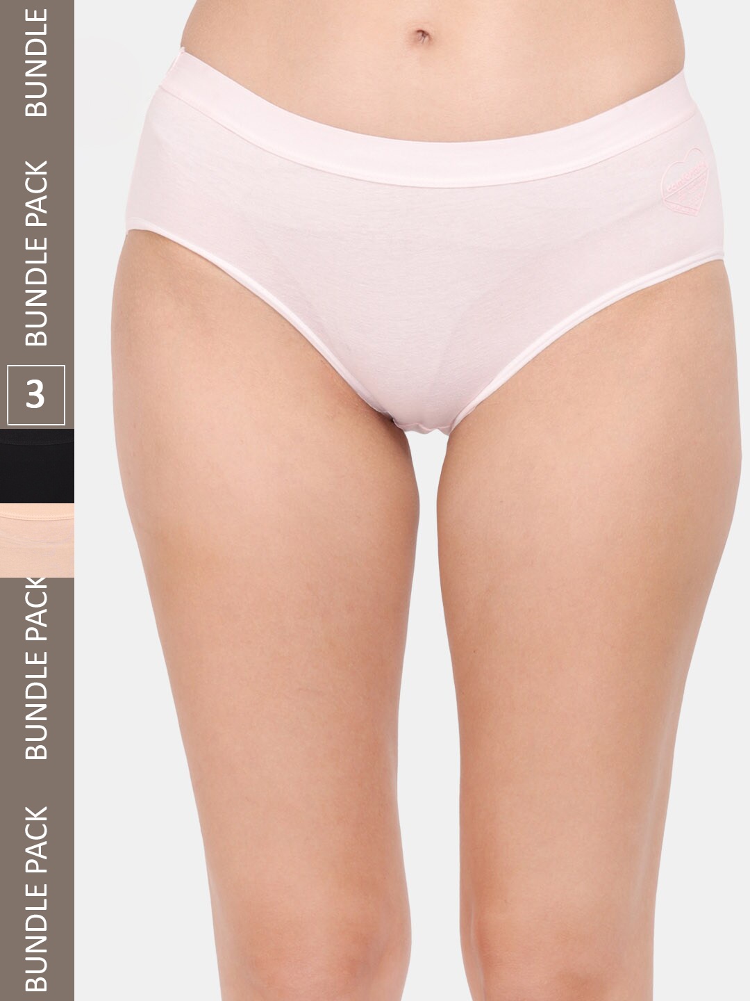 Amour Secret Women Pack Of 3 Mid-Rise Anti-Bacterial Hipster Briefs, Pink