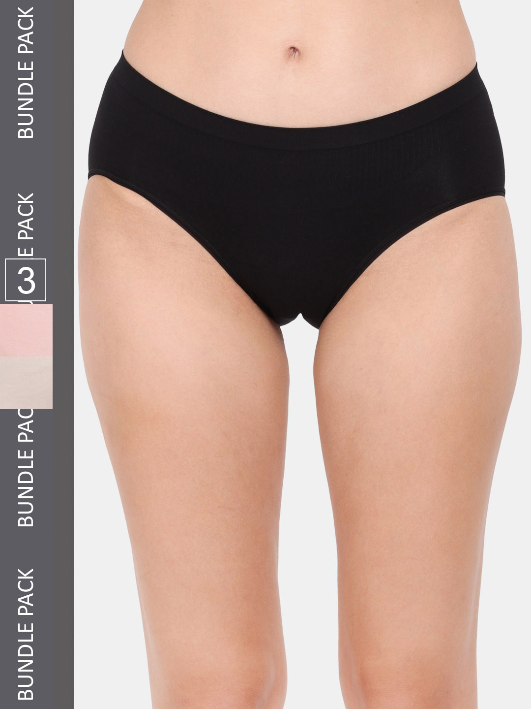 

Amour Secret Women Pack Of 3 Anti-Bacterial Hipster Briefs, Black