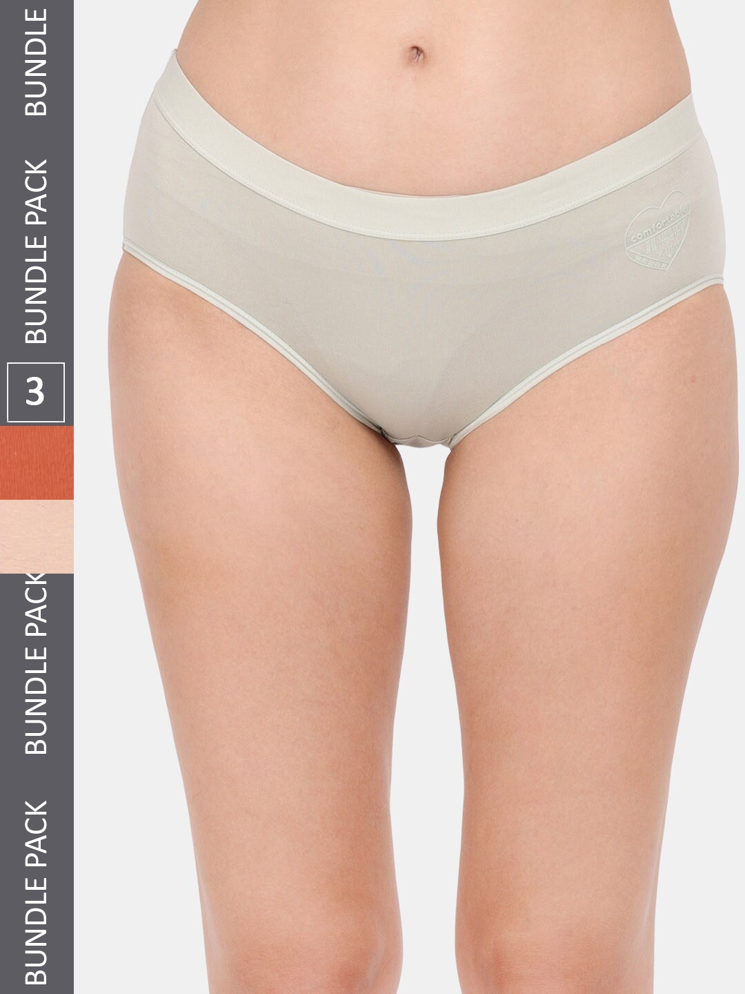 

Amour Secret Women Pack Of 3 Mid Rise Anti-Bacterial Hipster Briefs, Rust