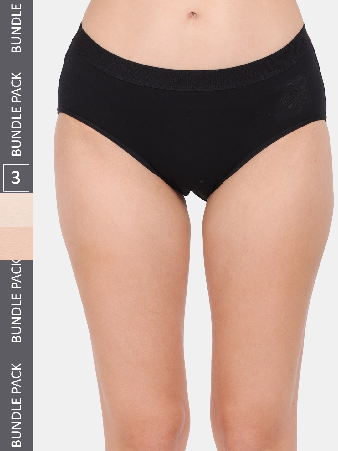 

Amour Secret Women Pack Of 3 Mid-Rise Anti-Bacterial Hipster Briefs, Black