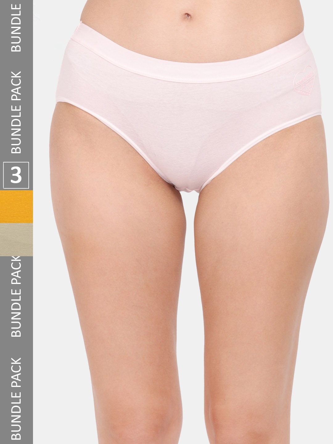 

Amour Secret Women Pack Of 3 Cotton Mid-Rise Hipster Briefs, Pink