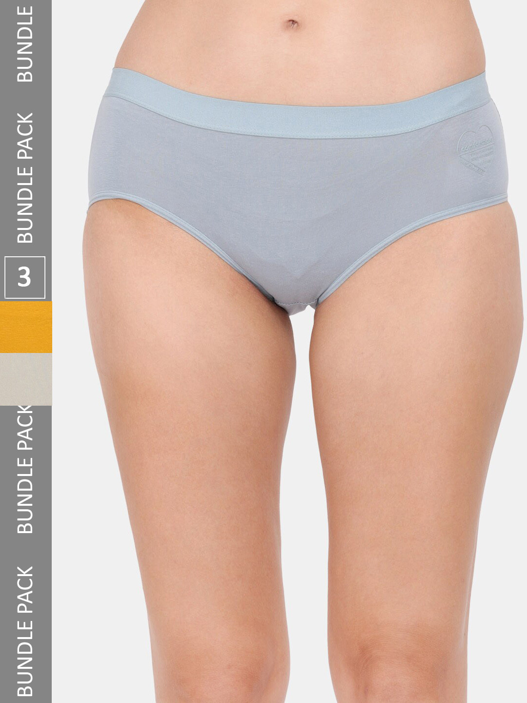 

Amour Secret Women Pack Of 3 Cotton Mid Rise Hipster Briefs, Yellow