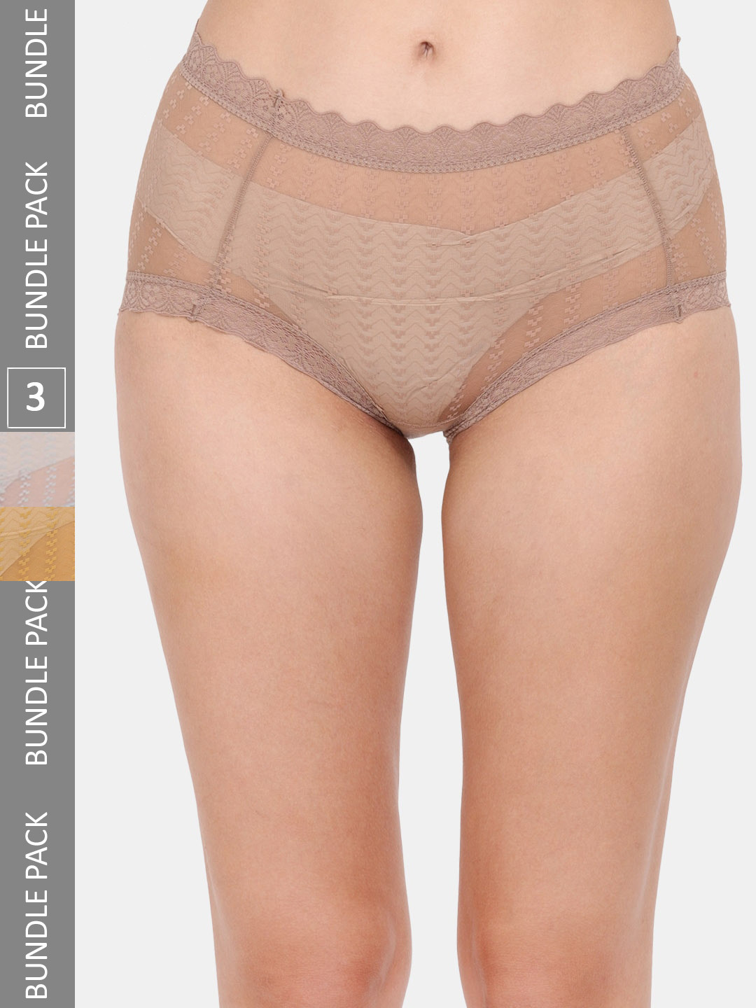 

Amour Secret Women Pack of 3 Anti Bacterial Hipster Briefs, Mustard