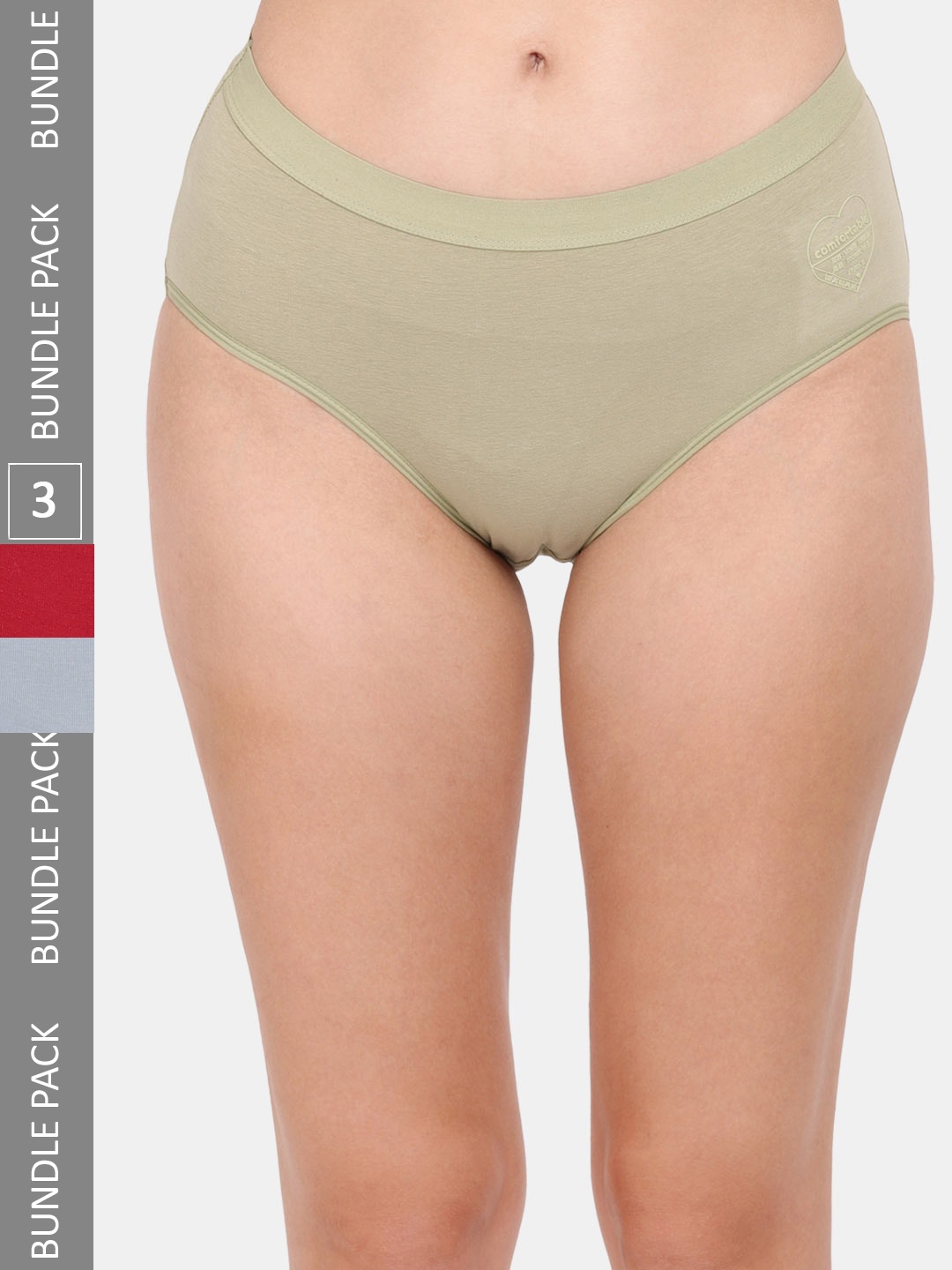 

Amour Secret Women Pack of 3 Hipster Briefs, Maroon