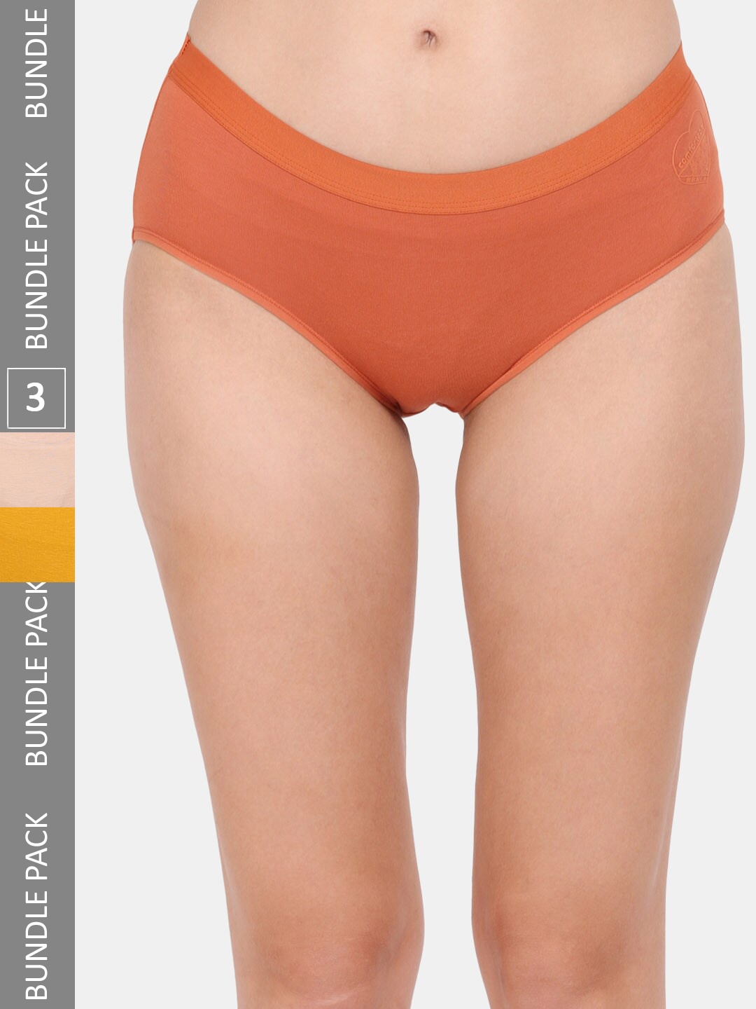 

Amour Secret Women Pack Of 3 Anti-Bacterial Hipster Briefs, Rust