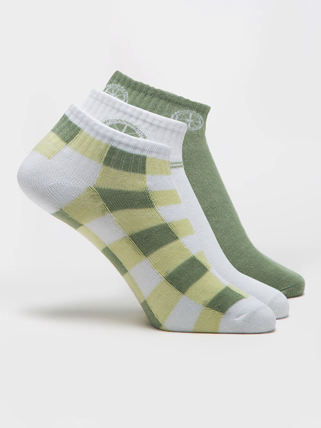

J Style Women Pack Of 3 Ankle-Length Socks, Green