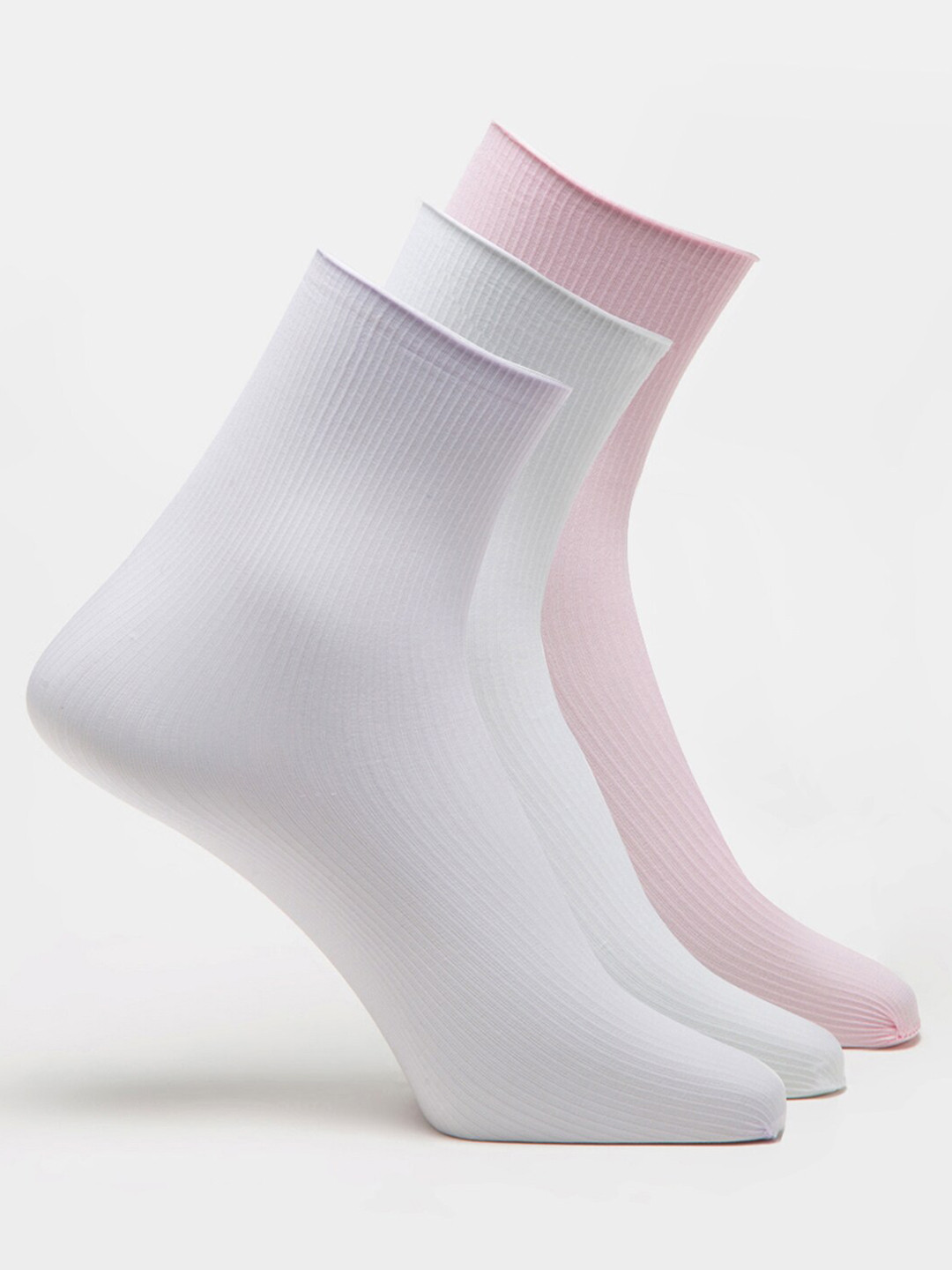 

J Style Women Pack Of 3 Assorted Ankle-Length Socks