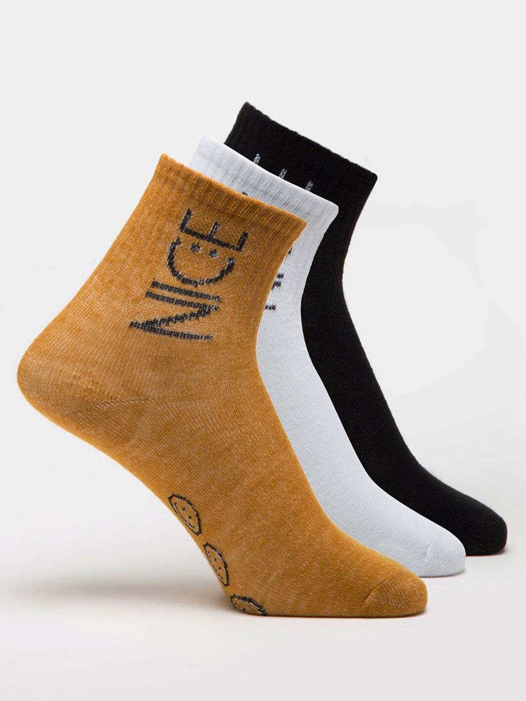 

J Style Women Pack Of 3 Assorted Ankle-Length Socks