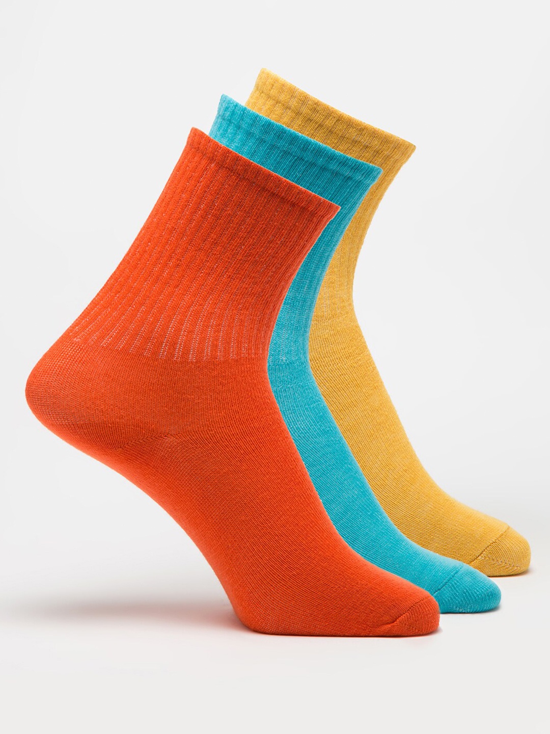 

J Style Women Pack Of 3 Ankle-Length Socks, Orange
