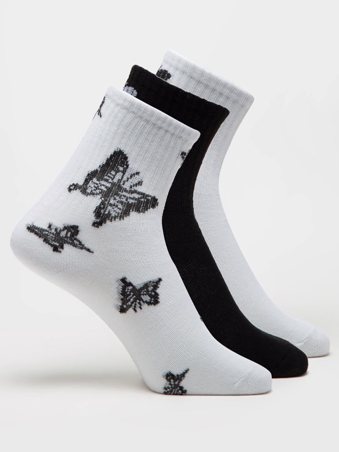 

J Style Women Pack Of 3 Assorted Ankle-Length Socks