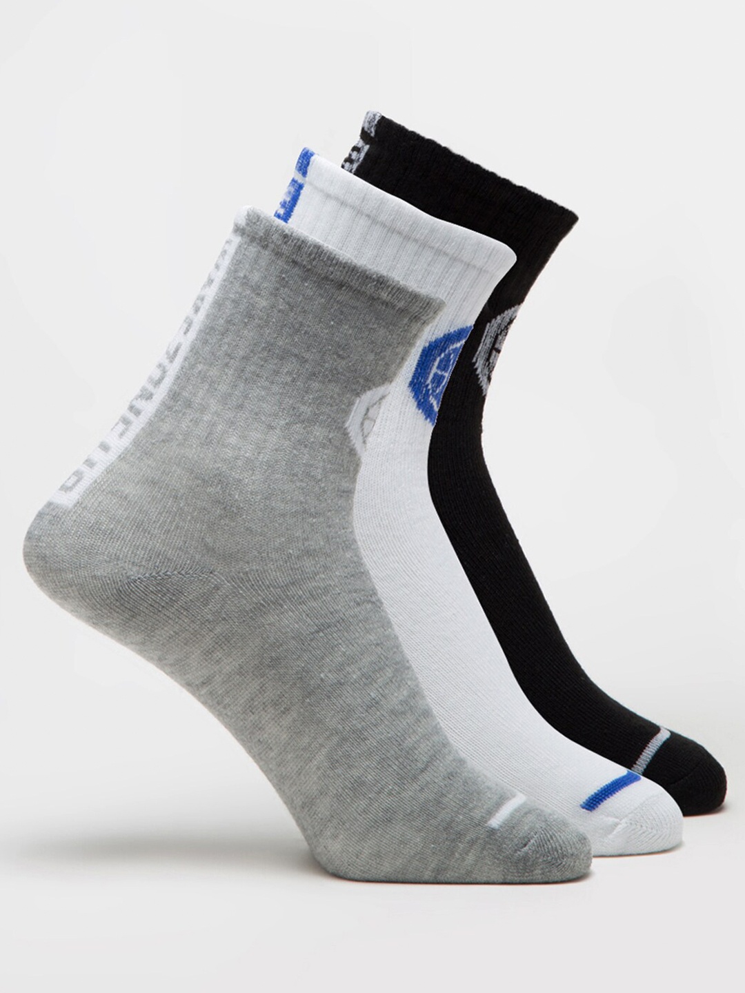 

J Style Women Pack Of 3 Assorted Ankle-Length Socks