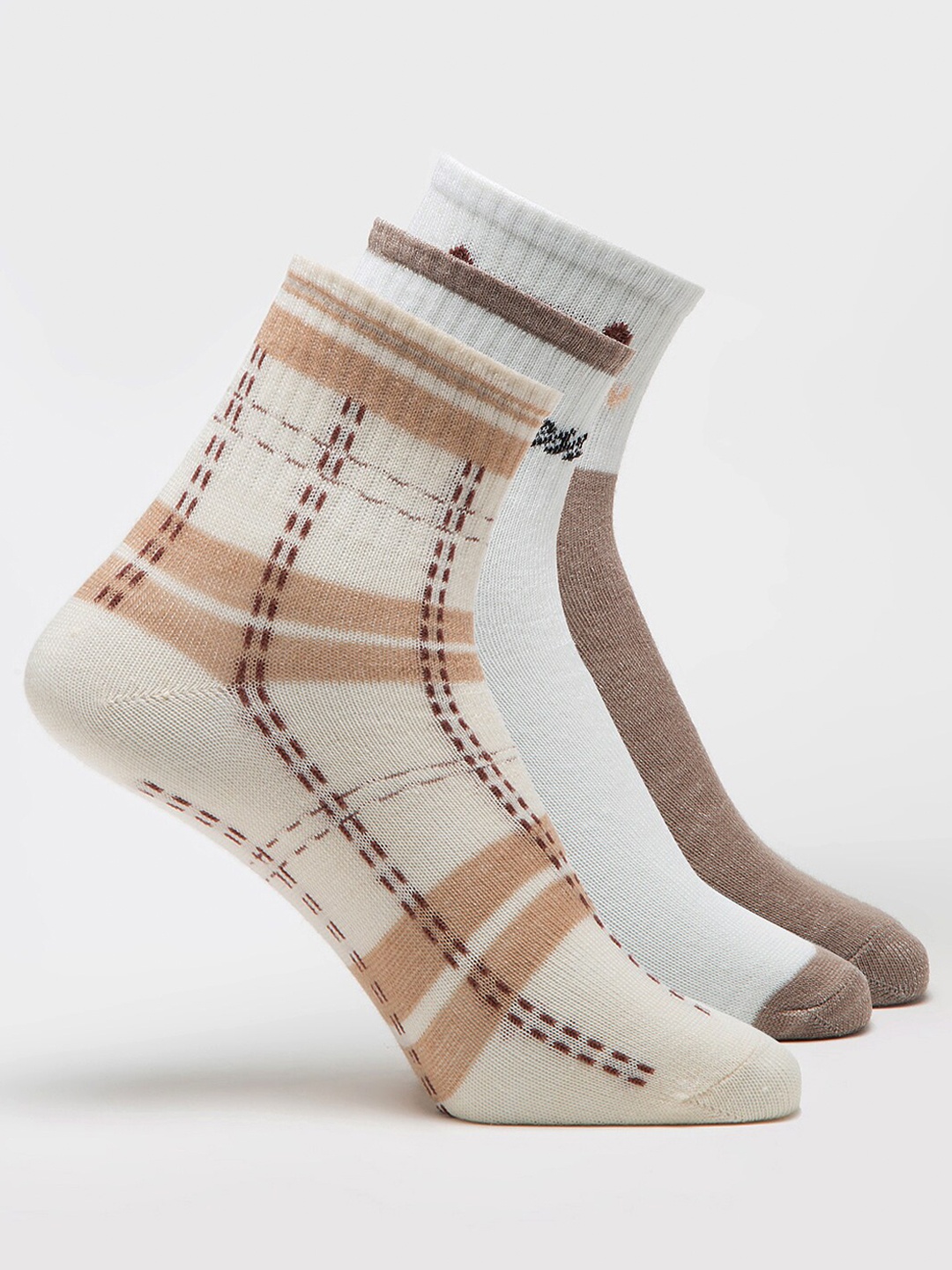 

J Style Women Pack Of 3 Assorted Ankle-Length Socks