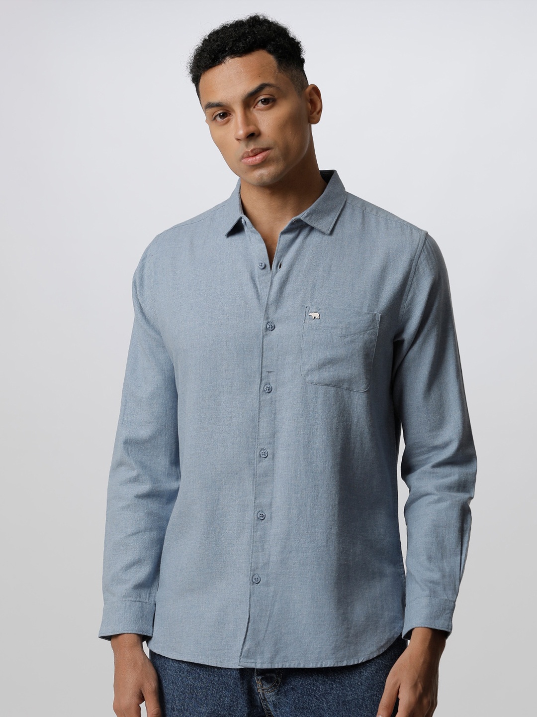 

THE BEAR HOUSE Men Blue Slim Fit Casual Shirt