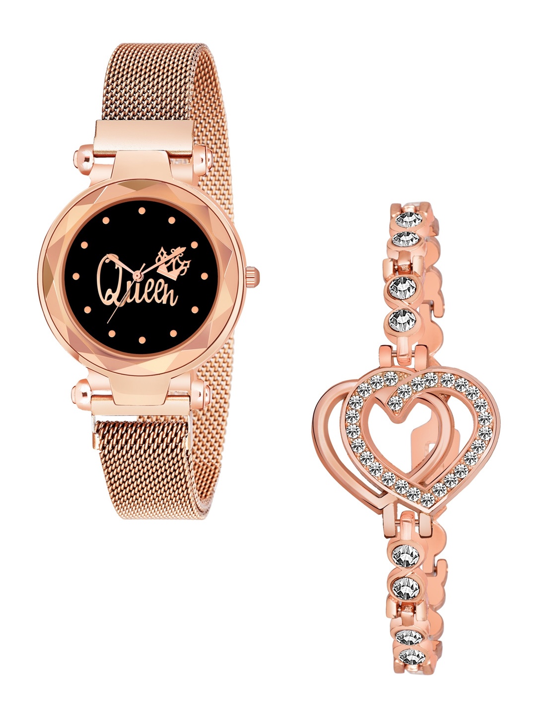 

CERO Women Brass Embellished Dial & Bracelet Style Straps Analogue Watch, Gold