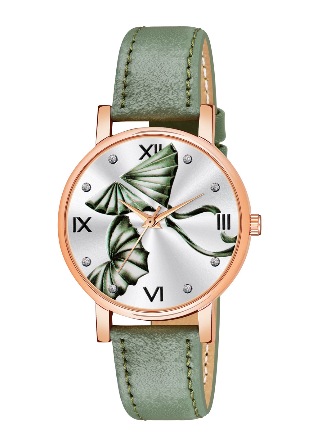 

CERO Women Brass Printed Dial & Straps Sapphire Crystal Analogue Watch AB62, Green