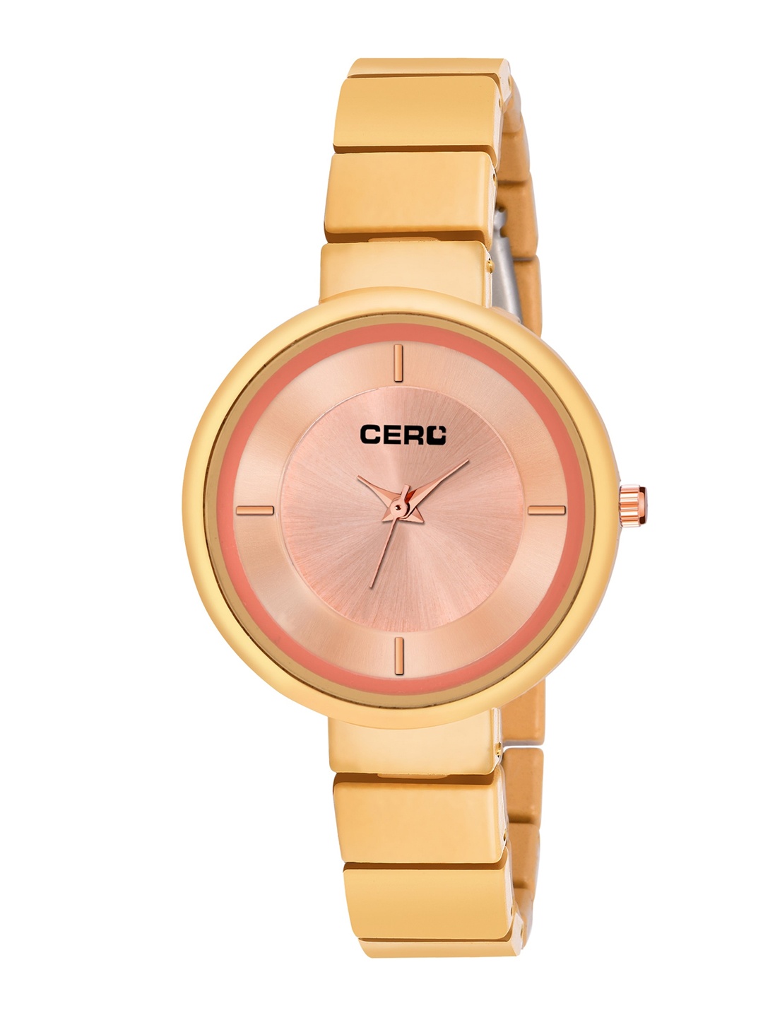 

CERO Women Brass Dial & Bracelet Style Straps Sapphire Crystal Analogue Watch BG-206, Yellow