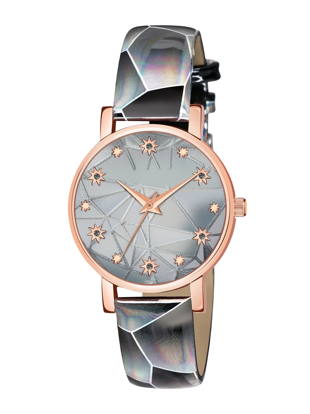 

CERO Women Grey Brass Embellished Dial & Grey Straps Analogue Watch