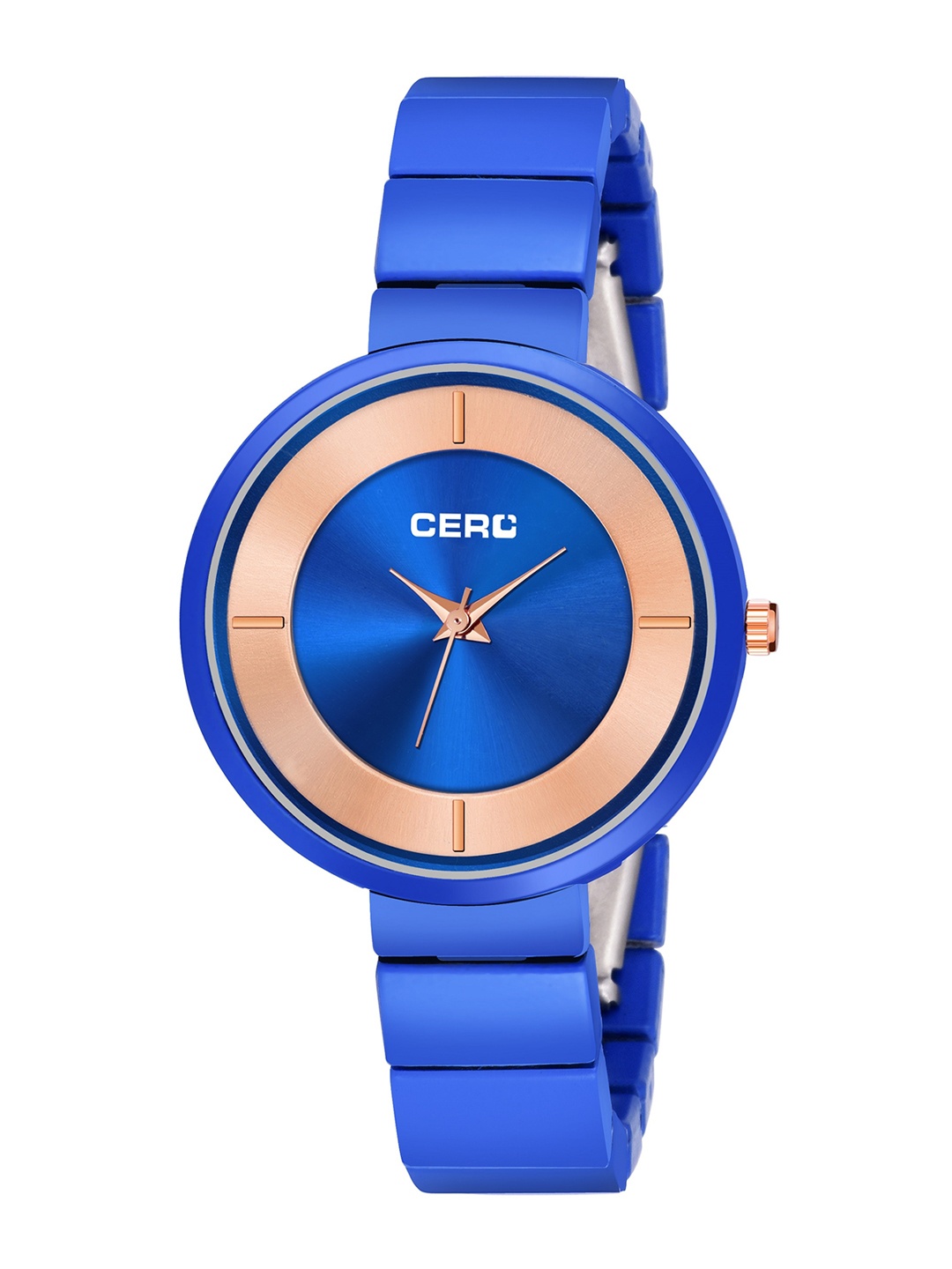 

CERO Women Brass Embellished Dial & Blue Bracelet Style Straps Analogue Watch