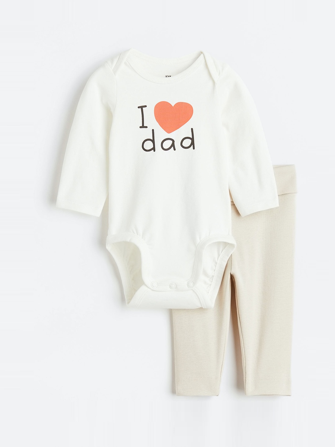 

H&M Boys 2-Piece Cotton Jersey Set, Beige