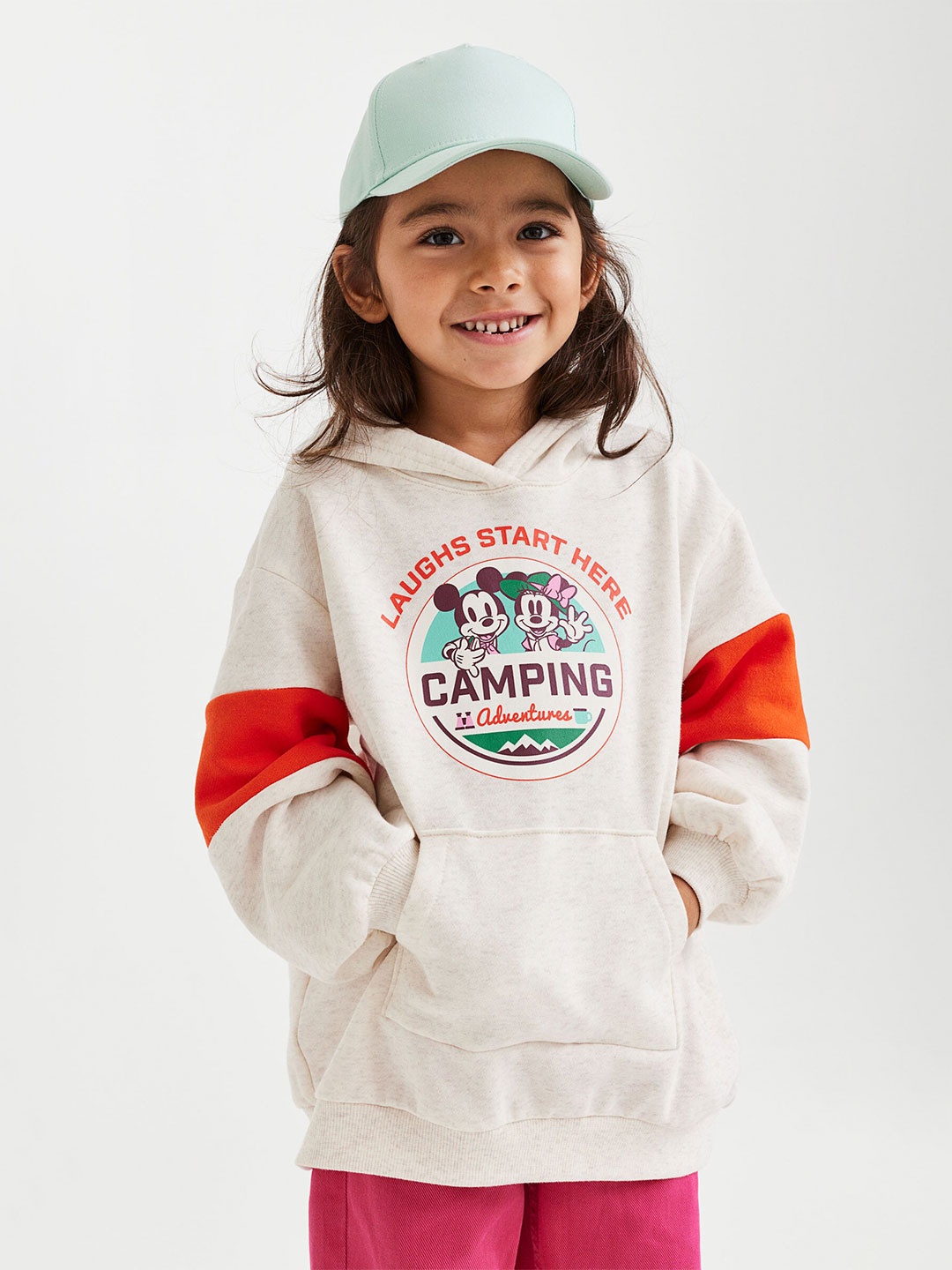 

H&M Girls Hooded Sweatshirt Dress, Beige