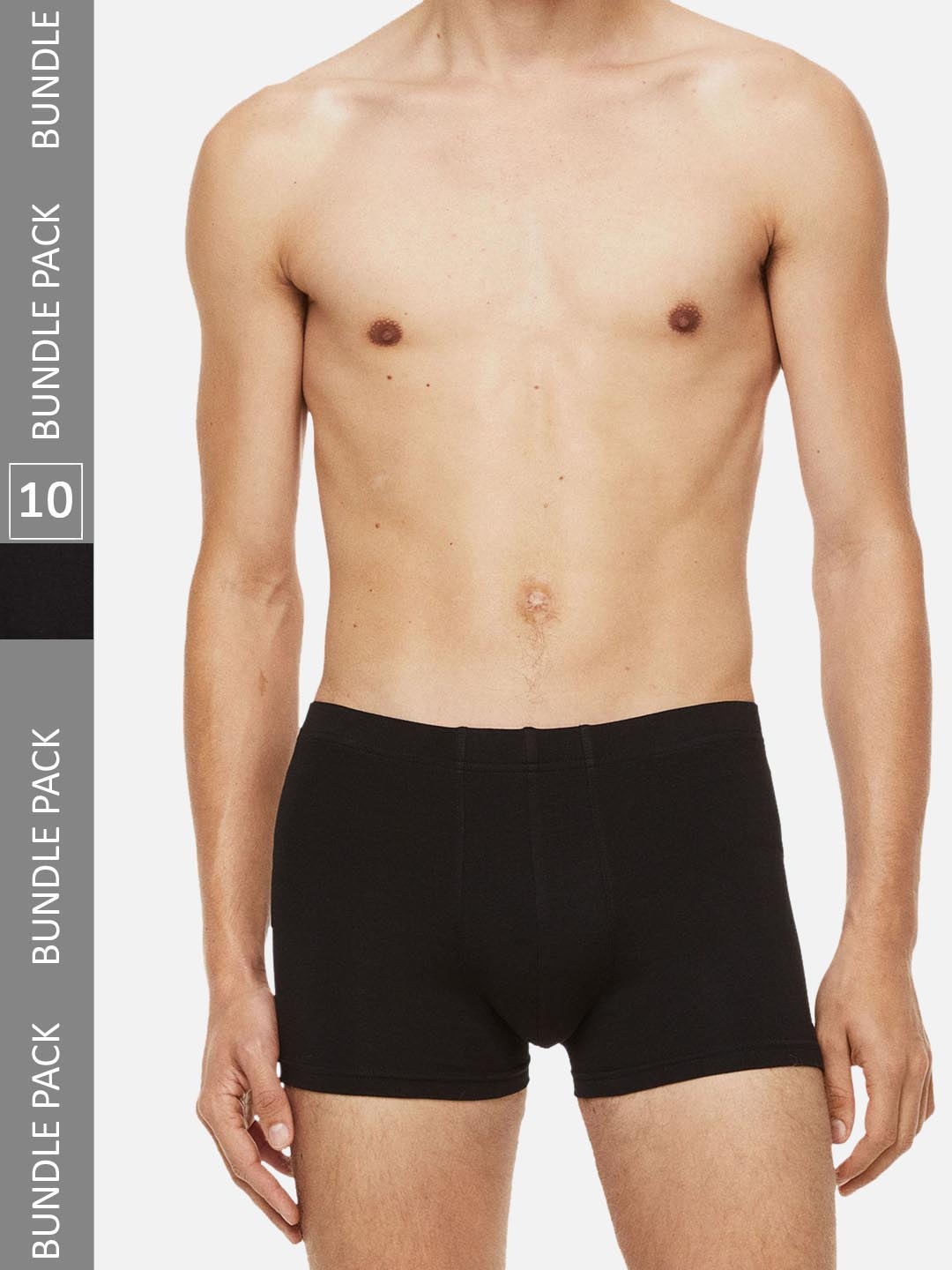 

H&M Men 10-Pack Short Cotton Trunks, Black