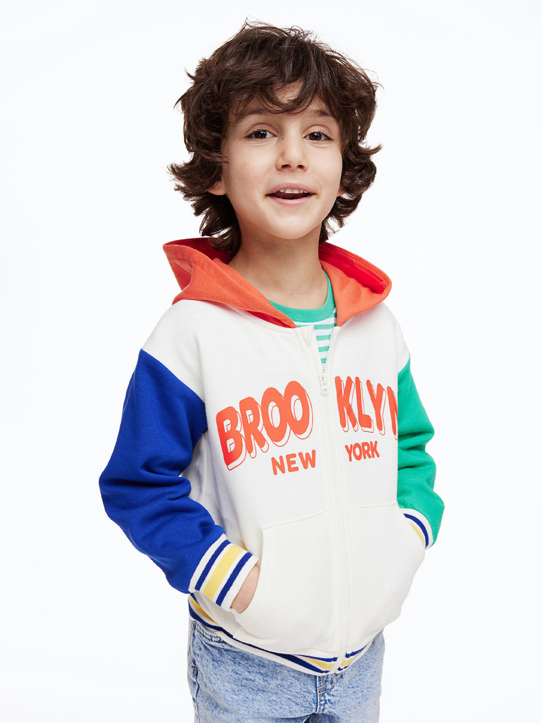 

H&M Boys Zip-Through Hoodie, White