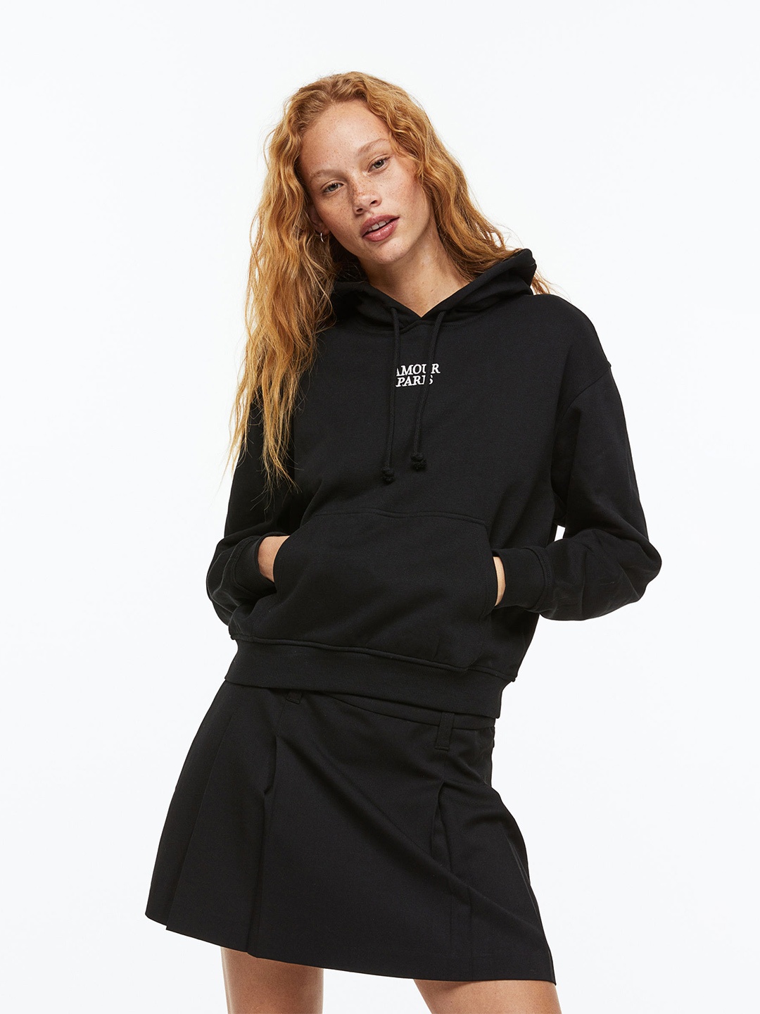 

H&M Women Motif-Detail Hoodie, Black