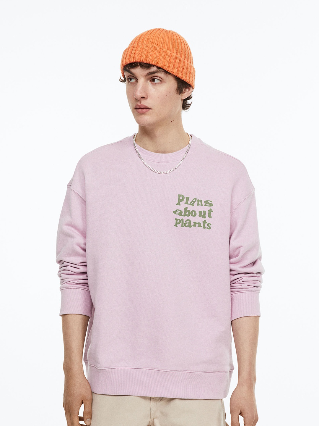 

H&M Men Cotton Sweatshirt, Lavender
