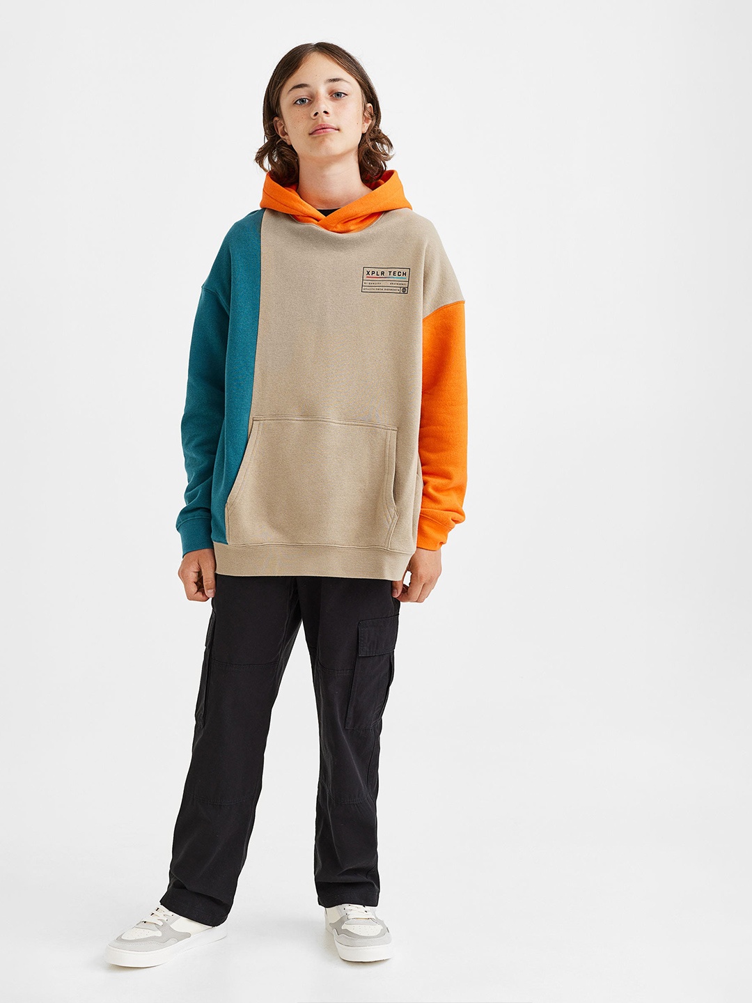 

H&M Boys Oversized Hoodie, Beige
