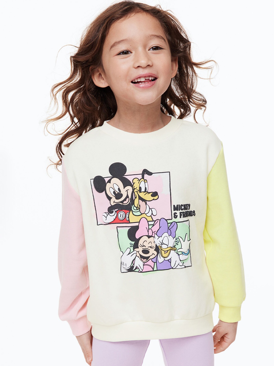 

H&M Girls Printed Sweatshirt, Off white