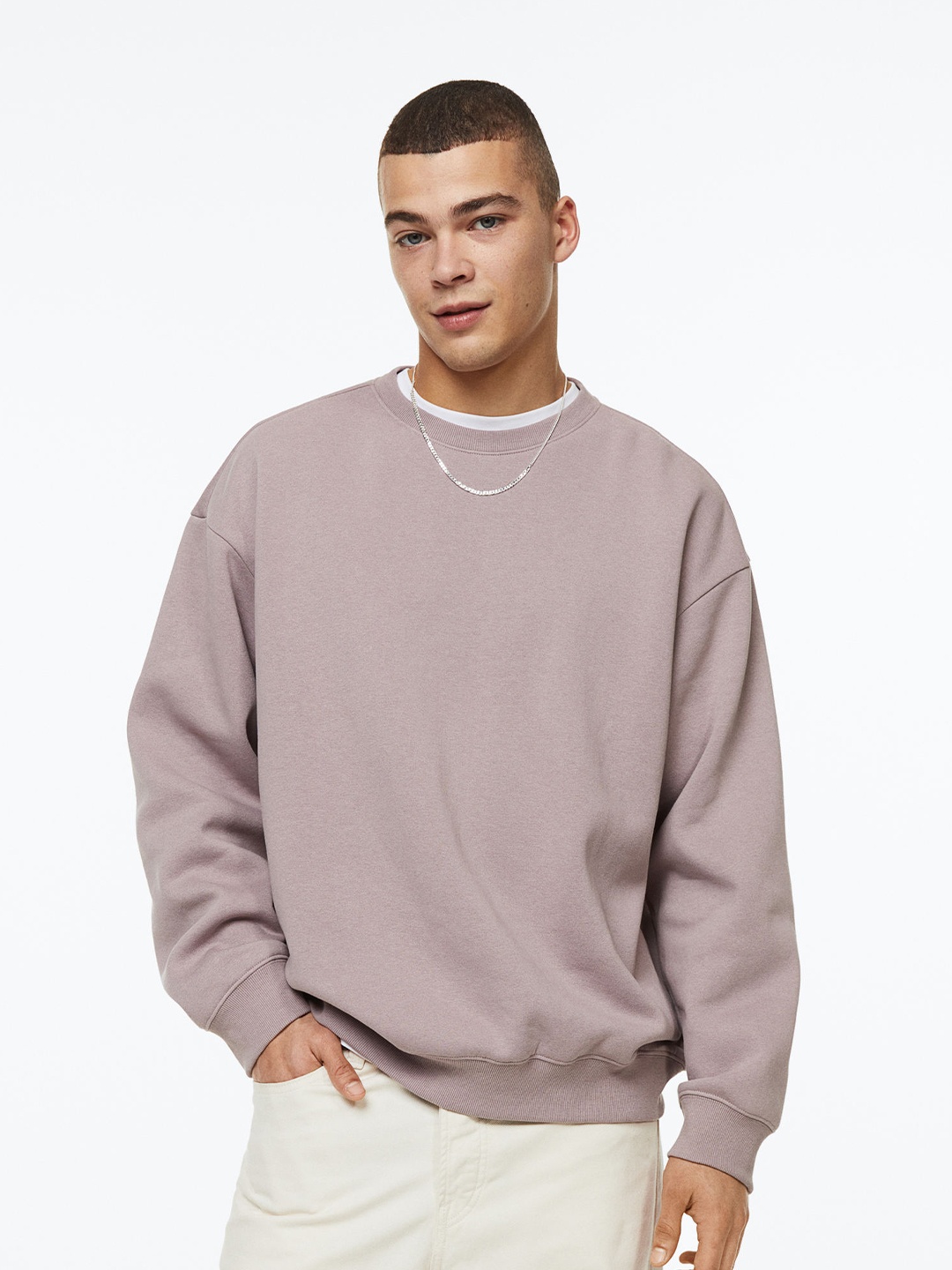 

H&M Men Relaxed Fit Sweatshirt, Purple