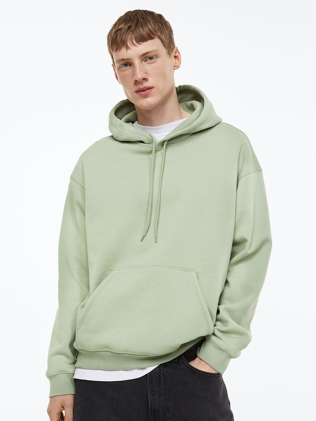 

H&M Men Relaxed Fit Hoodie, Green