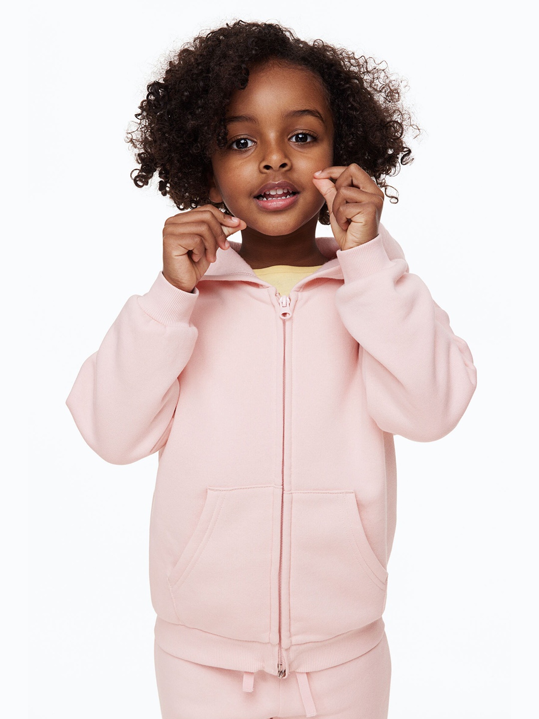 

H&M Girls Zip-Through Hooded Sweatshirt, Pink