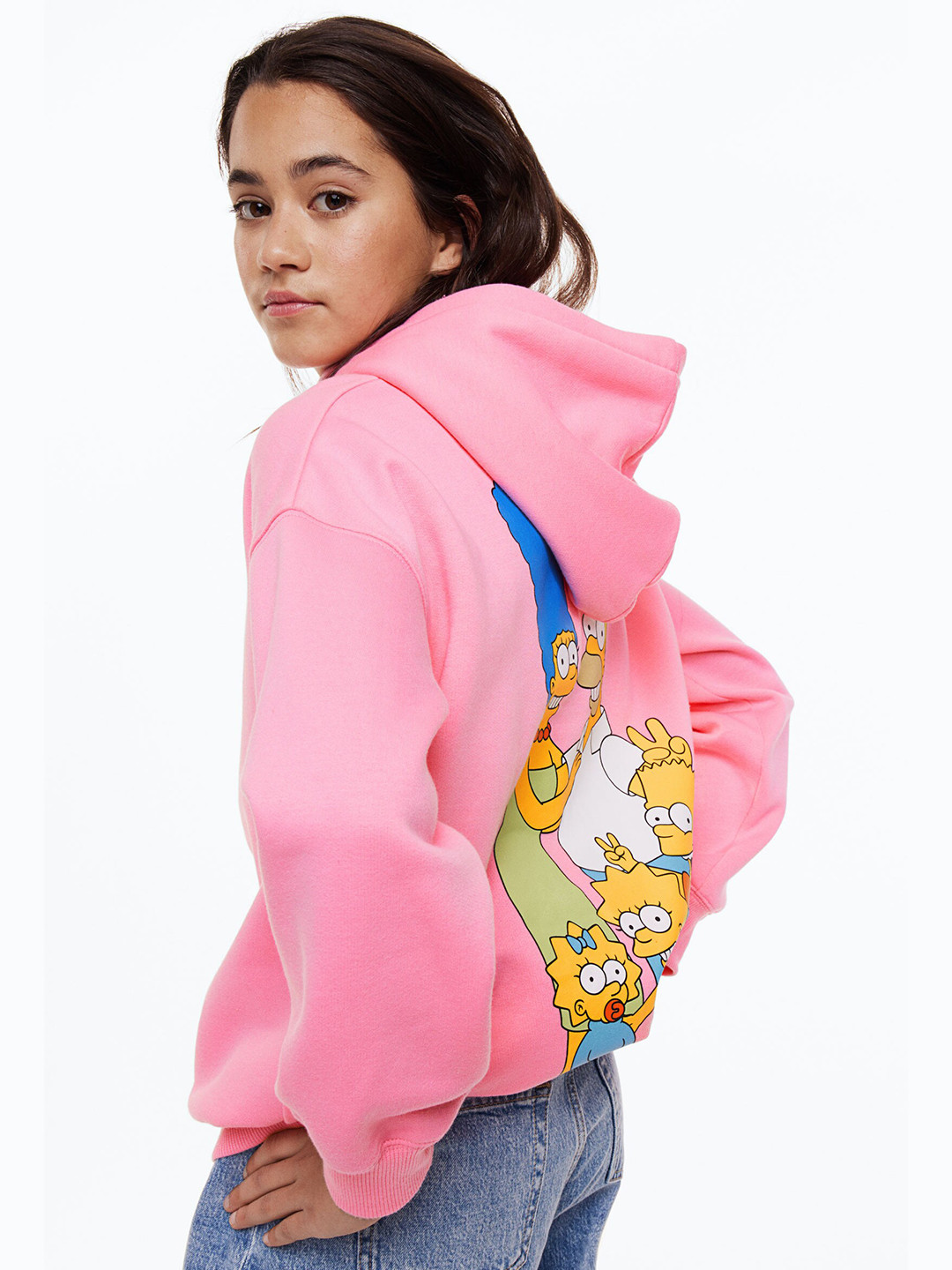 

H&M Girls Oversized Printed Hoodie, Pink