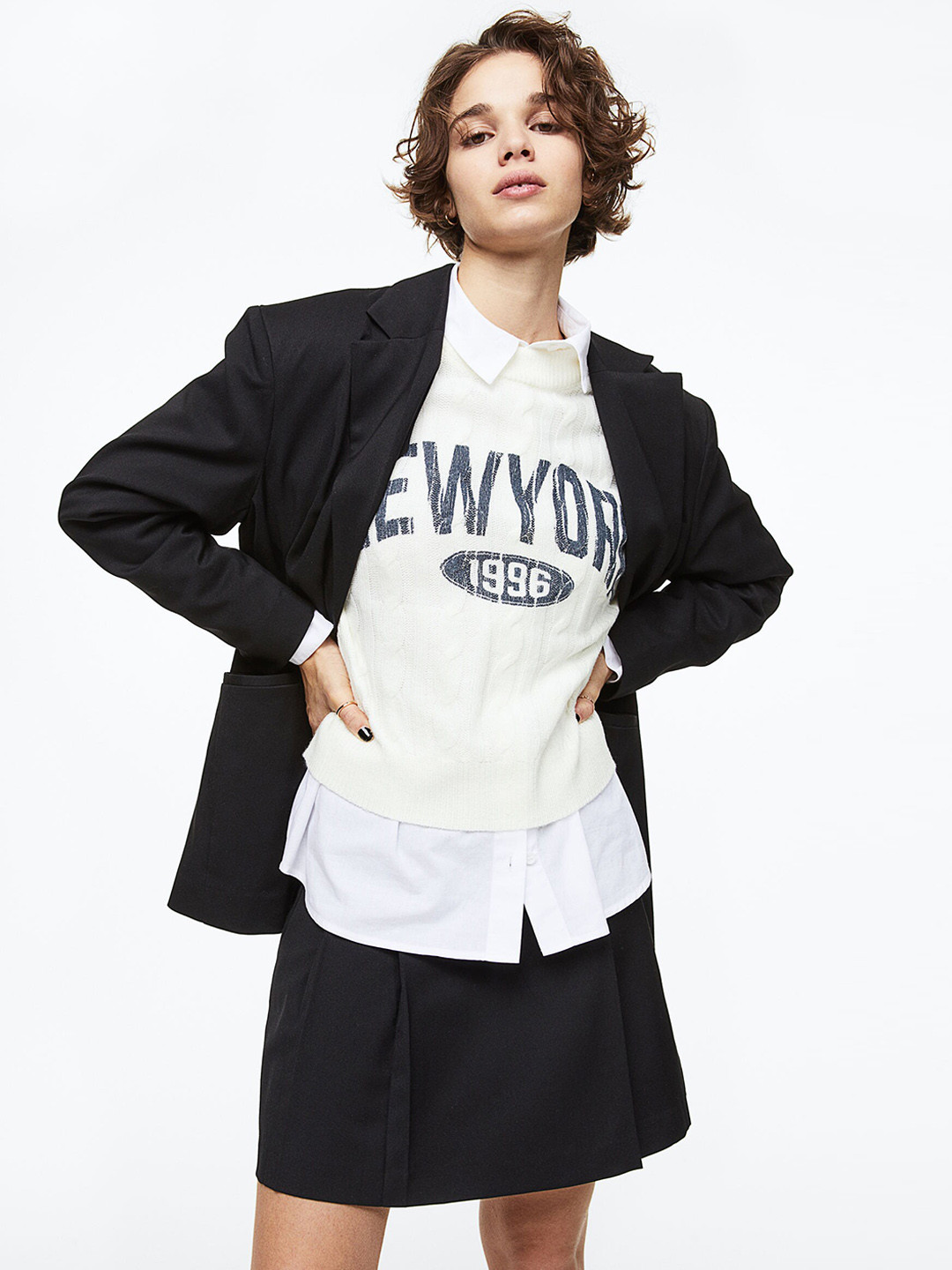 

H&M Women Single-Breasted Blazer, Black