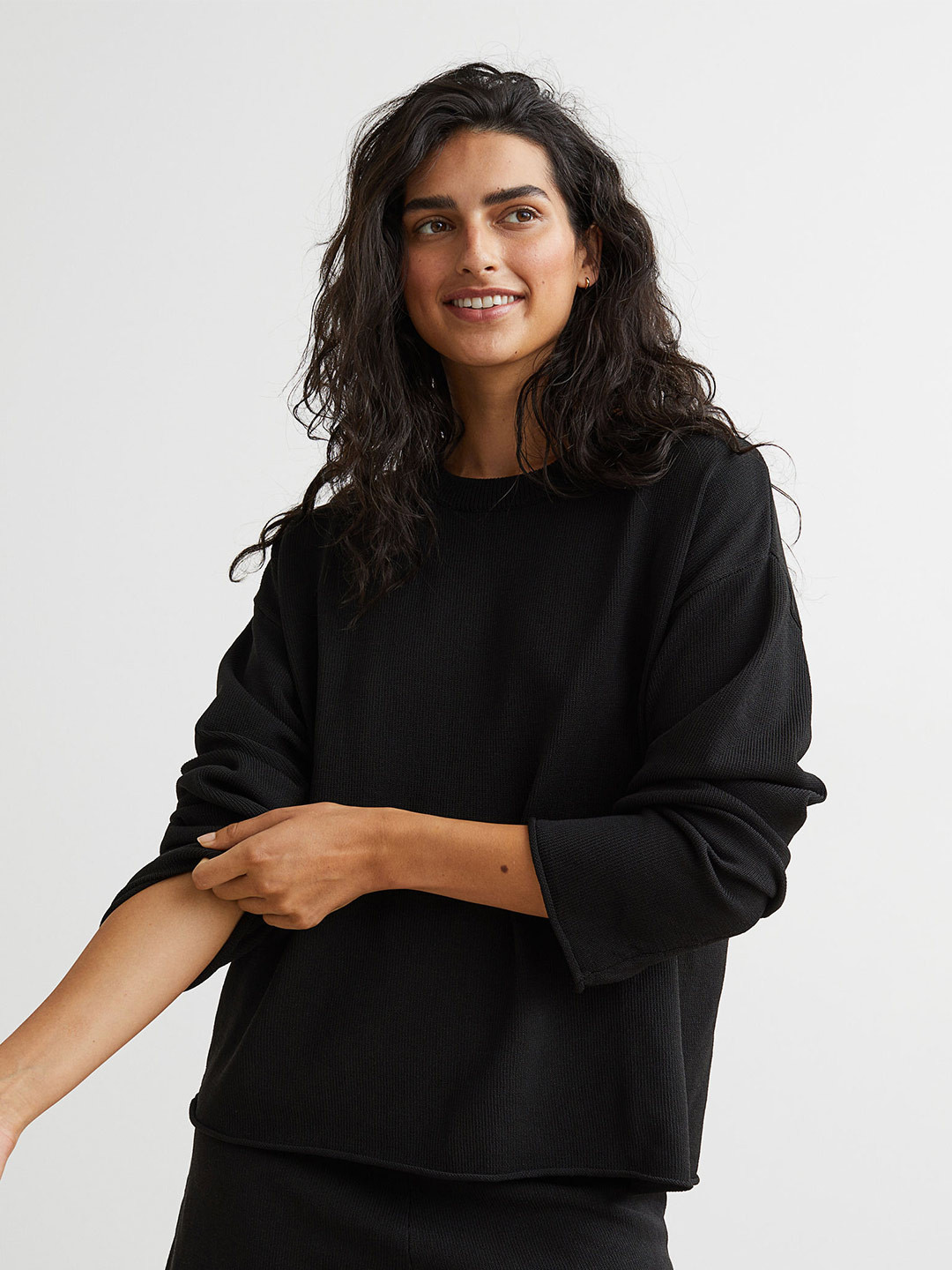 

H&M Women Fine-Knit Jumper, Black