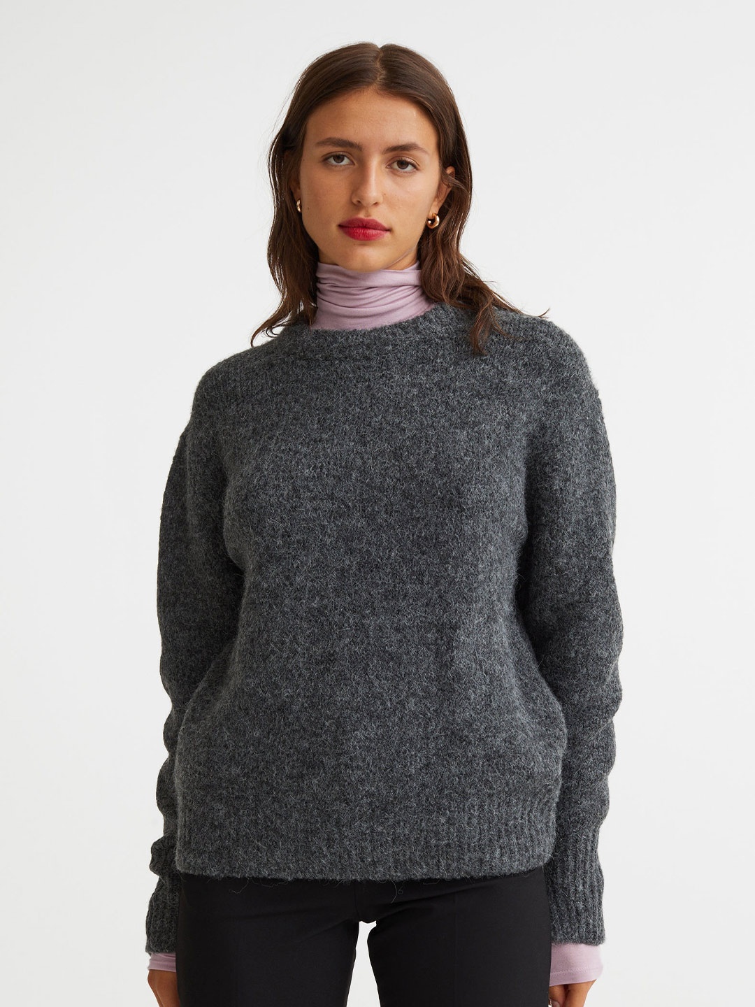 

H&M Women Knitted Jumper, Grey