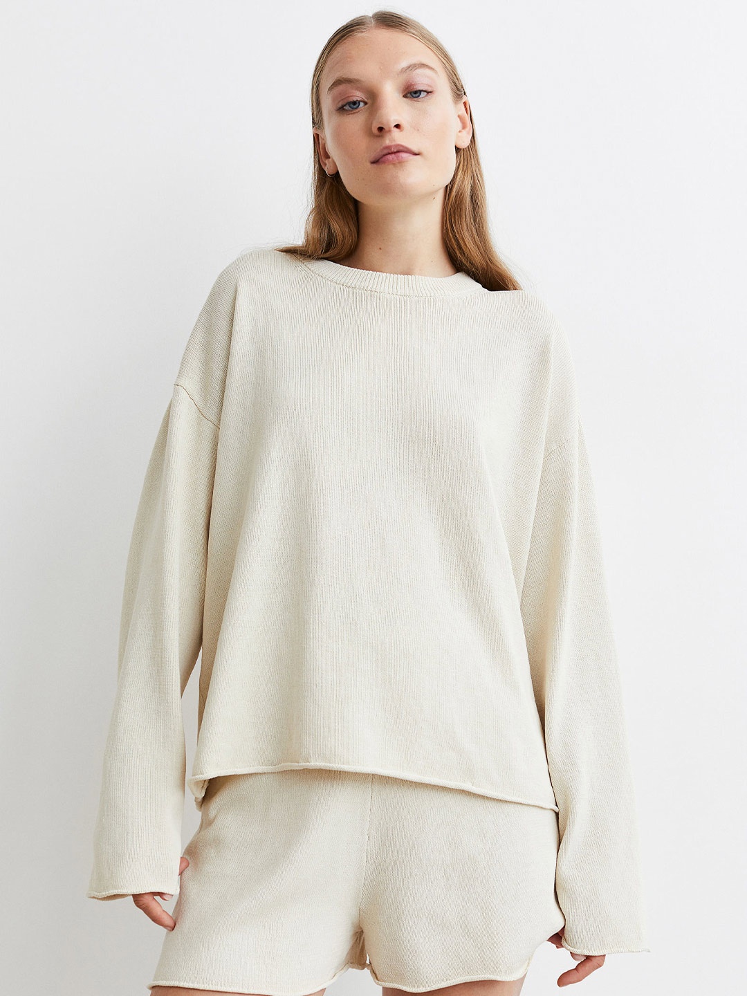 

H&M Women Fine-Knit Jumper, Beige