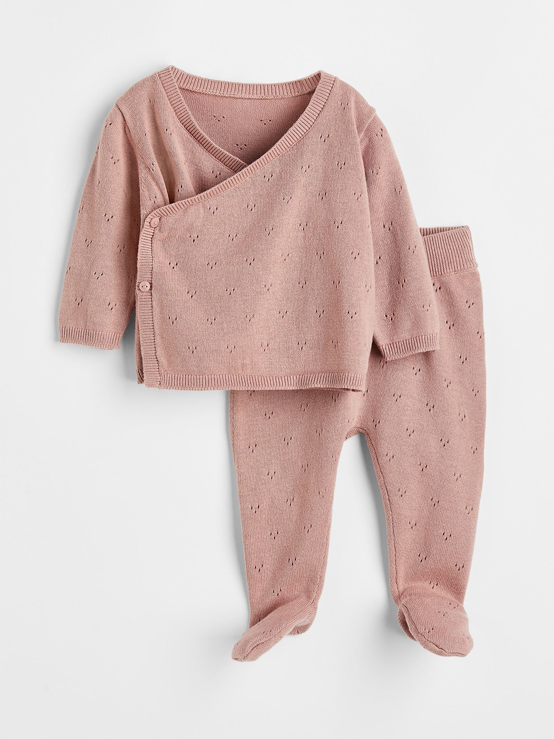 

H&M Infant Boys 2-Piece Knitted Pure Cotton Set, Pink