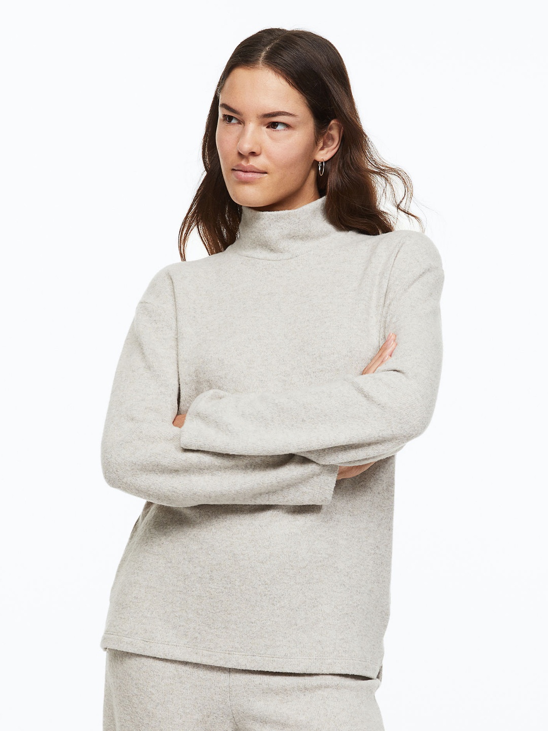 

H&M Women Turtle Neck Top, Beige